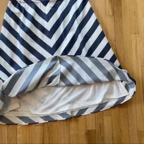 Outback Red Nautical Strapless Chevron Stripe Navy & White Dress Size S - Picture 7 of 10